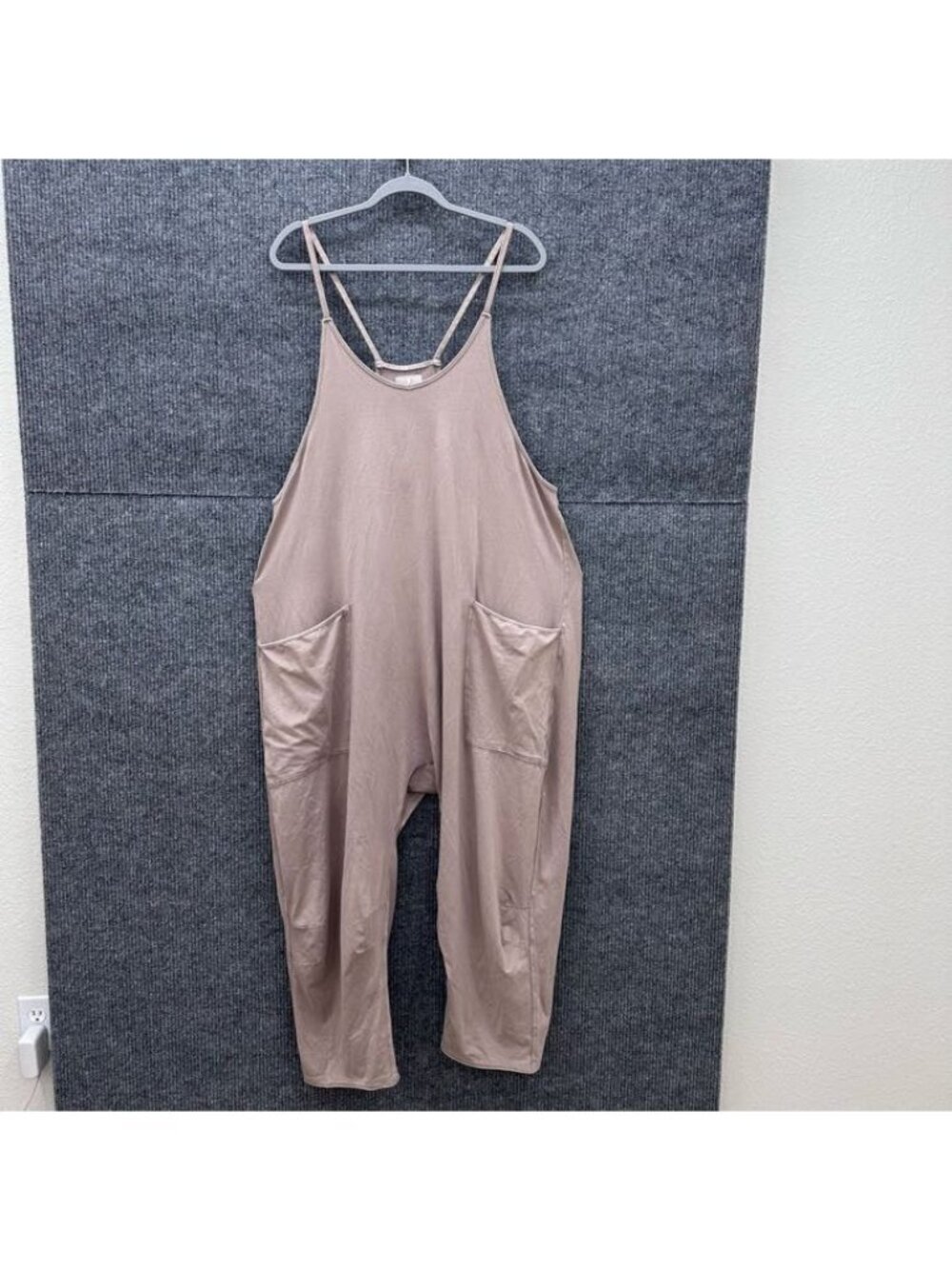Free People Movement Hot Shot Onesie Jumpsuit Mocha Latte Slouchy Womens Large